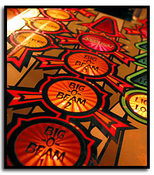 Detalle de los Indicadores Luminosos de una Revenge from Mars, Pinball 2000