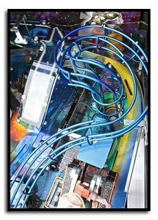 Detalle de un rail de Lost in Space de Sega Pinball