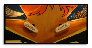 Zipper Flippers de la Fireball de Bally, en la posición normal abierta