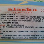 Documento · Versión de Recreativos Franco para 1 jugador · Alaska, Tarjeta de juego - Recreativos Franco 1977
