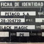 Documento · Placa de identidad. Fecha de fabricación enero 1980