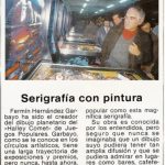 Documento · Nota de prensa reseñando Fermín Hernández Garbayo como autor de las ilustraciones para la serigrafía de Halley Comet. Año 1986
