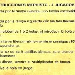 Documento · Tarjeta instrucciones pinball Mephisto