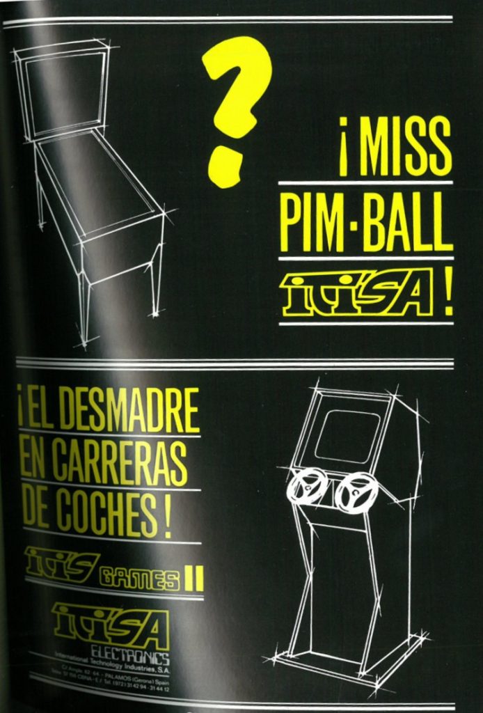 Miss Pinball - Flyer · Anuncio de ITISA Electronics de las máquinas recreativas Miss Pinball e Itis Games II