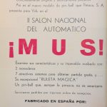 Documento · Anuncio en prensa lanzamiento pinball Mus, Petaco. Año 1964