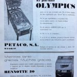 Documento · Anuncio lanzamiento Olympics, Petaco. Año 1965