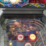 Máquina completa · Máquina recreativa Pin Ball, Joctronic. Detalle de la parte superior del tablero