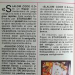 Documento · Nota prensa Slalom Code 0.3. Año 1988