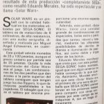 Documento · Nota de prensa lanzamiento Solar Wars. Año 1986