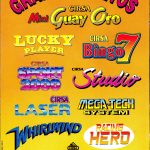 Documento · Cirsa Mini Guay Oro, Lucky Player, Cirsa Bingo 7, Cirsa Sport 2000, Cirsa Studio, Cirsa Laser, Mega Tech, Whirlwind, Racing Hero. Año 1990