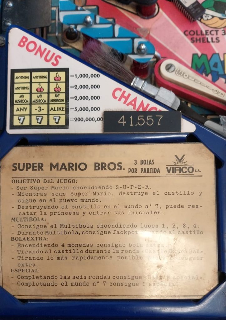 Super Mario Bros - Máquina completa · Tarjeta de instrucciones